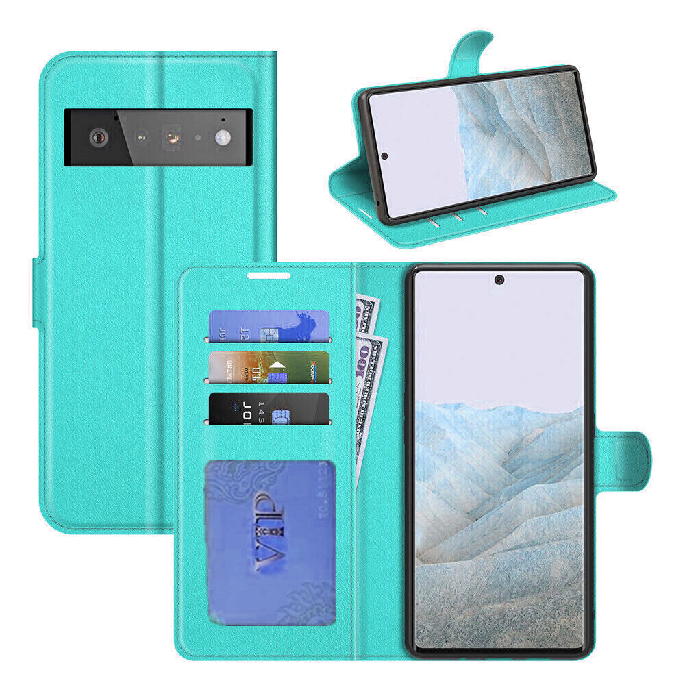 Leather Folio Wallet Case for Google Pixel 6 Pro Leather Folio Wallet Case for Google Pixel 6 Pro